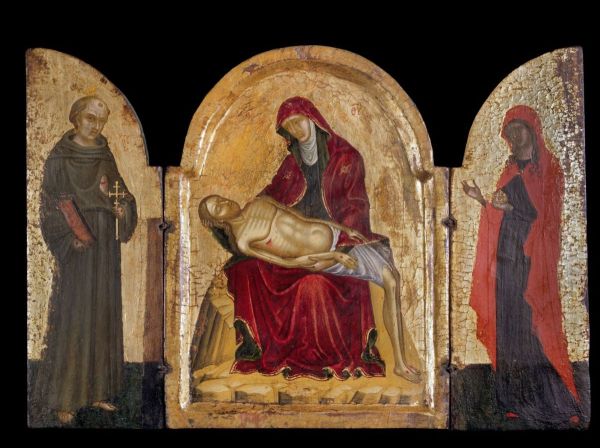 Pieta Triptych (Tzafouris) Oil Painting by Nikolaos Tzafouris