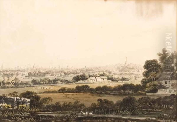 View Over Dublin Oil Painting by John Henry Campbell