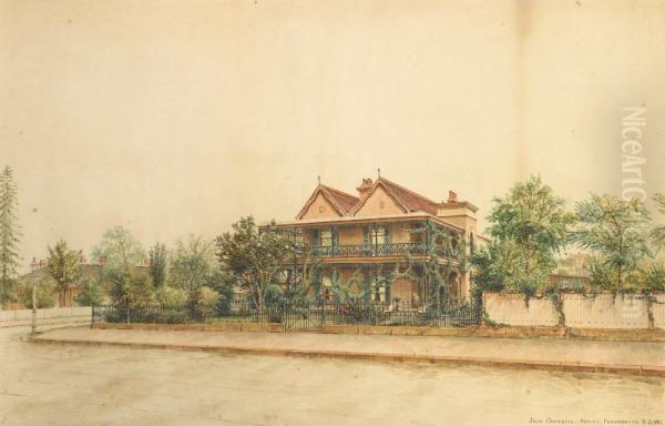 House At Parramatta Oil Painting by John Hodgson Campbell