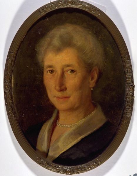 Portret van Henriette Charlotte Gompertz-Wetzlar Oil Painting by Hendrik Maarten Krabbe