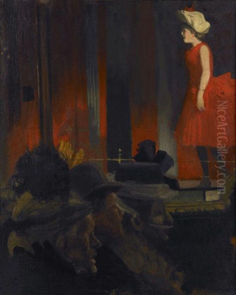 The Music Hall or The P.S. Wings in the O.P. Mirror Oil Painting by Walter Sickert