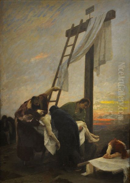 The Descent from the Cross Oil Painting by Gebhard Fugel