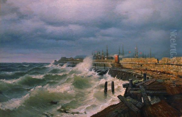 Odessa pier Oil Painting by Rufin Sudkovsky