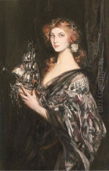 El barco de plata Oil Painting by James Jebusa Shannon