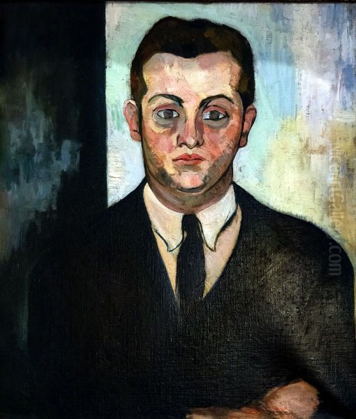 Portrait of Louis Moyses, founder of Boeuf sur le toitFrancais:Portrait de Louis Moyses, fondateur du Boeuf sur le toitItaliano:Ritratto di Louis Moyses, fondatore di Boeuf sur le toit Oil Painting by Suzanne Valadon