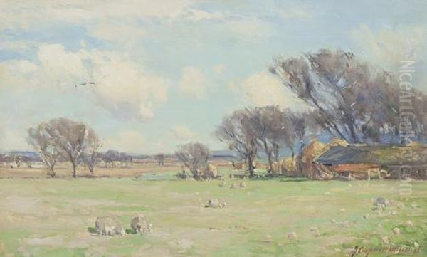 Summer Pastures Oil Painting by James Campbell Mitchell