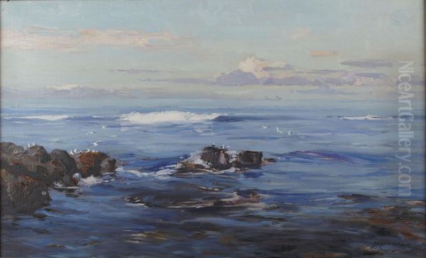 A Summer Sea, Machrihanish Oil Painting by James Campbell Mitchell