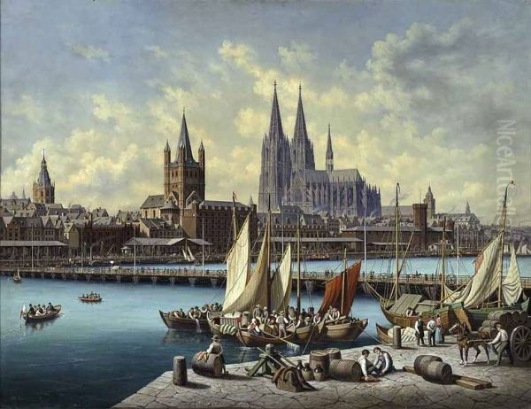 Koln am Rhein Oil Painting by Hubert Sattler