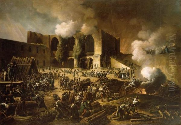 Siege of Burgos, 1812. Oil Painting by Francois Joseph Heim