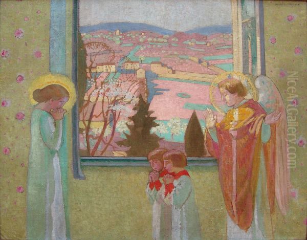 Annonciation a la fenetre du Prieure Oil Painting by Maurice Denis