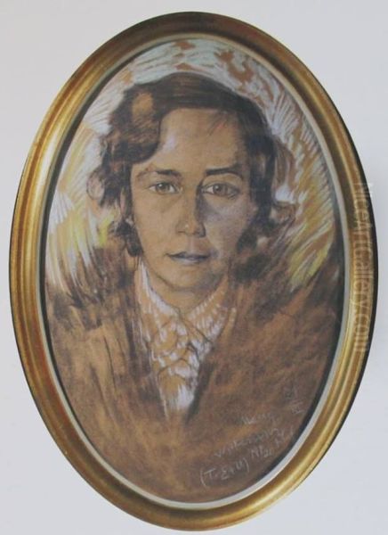 Portrait of Zofia Kossak-Szczucka-Szatowska Oil Painting by Stanislaw Ignacy Witkiewicz