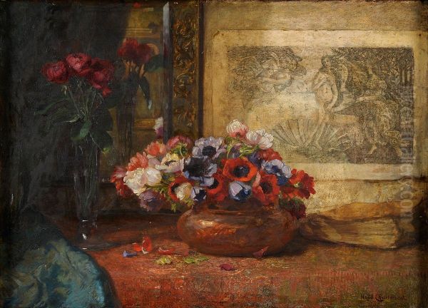 Blumenstilleben. Oil Painting by Hugo Charlemont