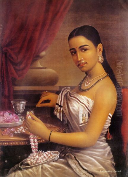 malakettunna stri Oil Painting by Raja Ravi Varma