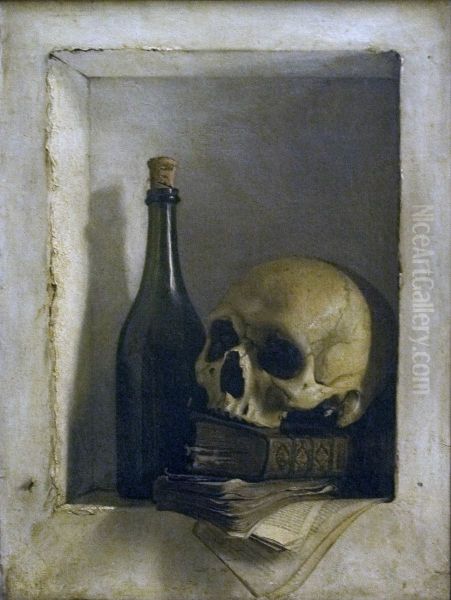 Allegory with Skull Oil Painting by Antoine Wiertz