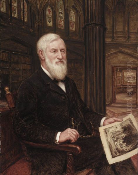 Portrait ofJames E. Scripps, American newspaper publisher Oil Painting by Robert J. Wickenden