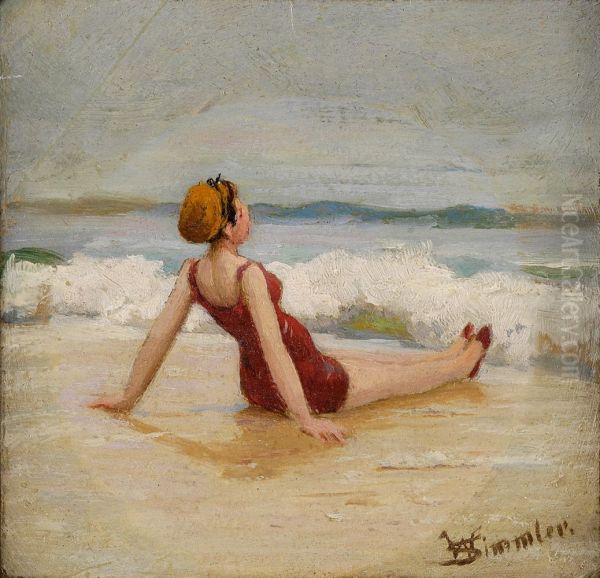 At the Beach Oil Painting by unknown