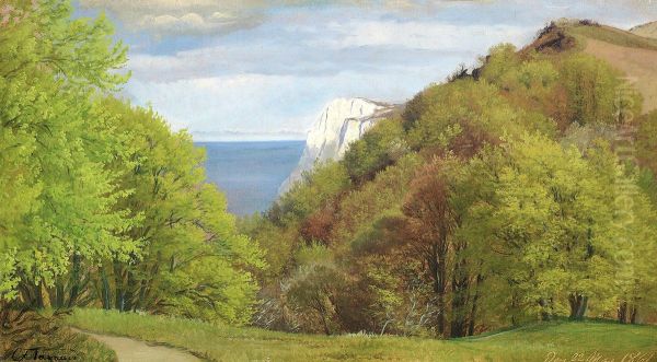 A view of Mons Klint. Oil Painting by Carl Frederik Aagaard