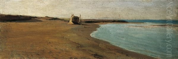 Beach at Caletta Oil Painting by Giuseppe Abbati