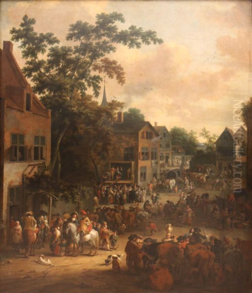 Dorpsjaarmarkt Oil Painting by Pieter Bout