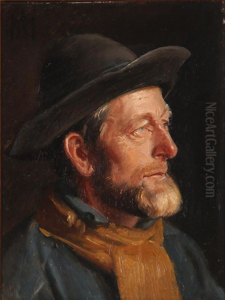 Skagensfisker og redningsmand Ole Svendsen. Oil Painting by Michael Peter Ancher