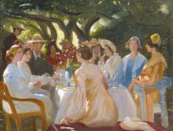 The Actors' Lunch, Skagen. Oil Painting by Michael Peter Ancher