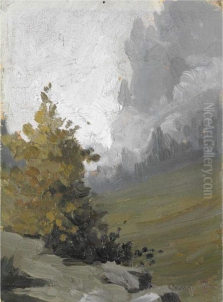 Coppia Di Paesaggi Oil Painting by Alcide Davide Campestrini