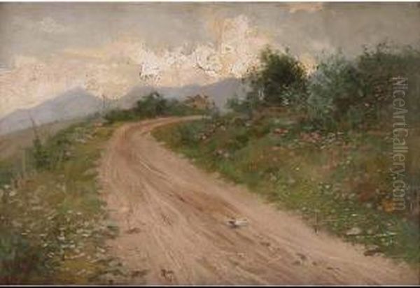 Strada Al Marrone Oil Painting by Alcide Davide Campestrini