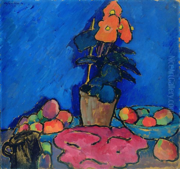 Still Life with Begonia Oil Painting by Alexej von Jawlensky