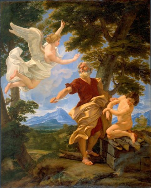 Abraham's Sacrifice of Isaac Oil Painting by Giovanni Battista Gaulli