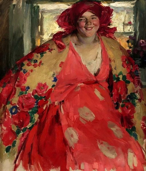 Smiling girl Oil Painting by Abram Arkhipov