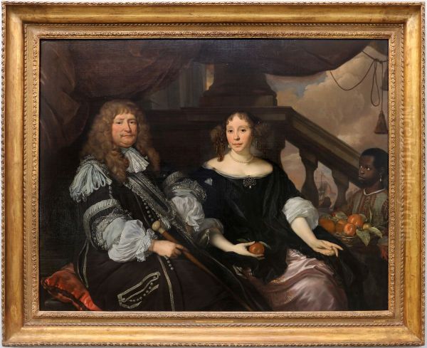 Portrait of Jan van Amstel and his Wife Anna Boxhoorn Oil Painting by Abraham Lambertsz van den Tempel