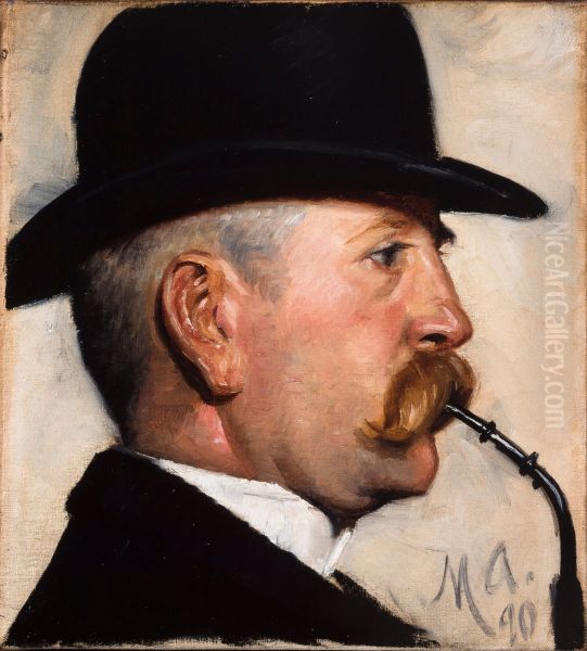 Michael Therkildsen Oil Painting by Michael Peter Ancher