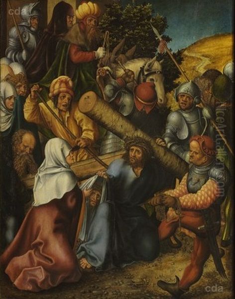 De kruisdraging Oil Painting by Lucas Cranach the Elder