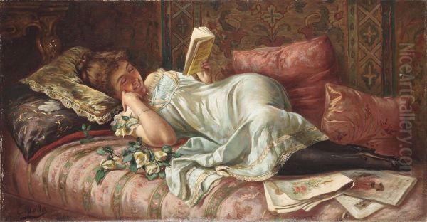 Amusing reading Oil Painting by Fabio Cipolla