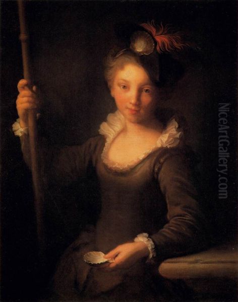 Young Pilgrim Girl Oil Painting by Alexis Grimou