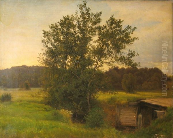 View of Ellekrat in Rold Forest. Oil Painting by Vilhelm Kyhn