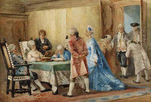 The Marriage Settelment Oil Painting by Galeazzo Campi