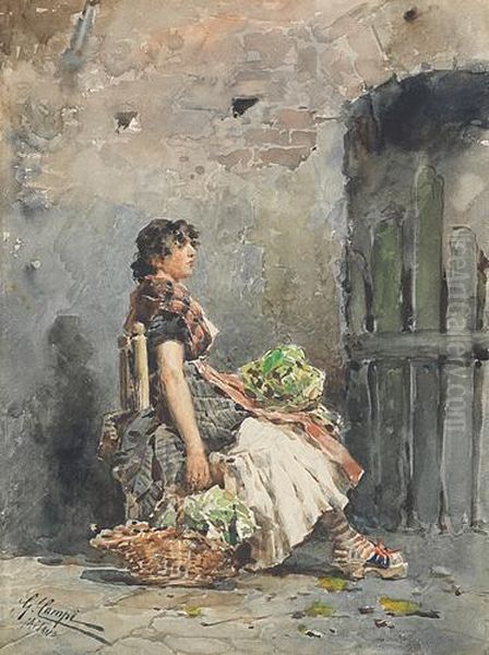 La Venditrice Di Verze Oil Painting by Giacomo Campi