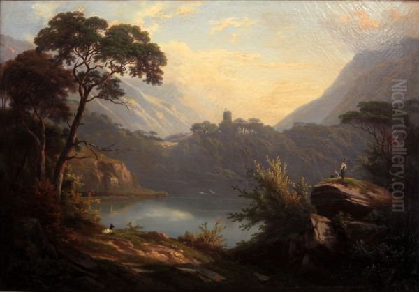 Geronde lake in Vallis Oil Painting by Charles Louis Guigon