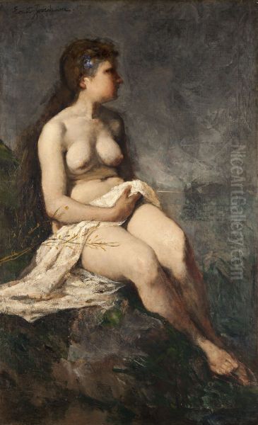 Female Nude Study Oil Painting by Ernst Josephson