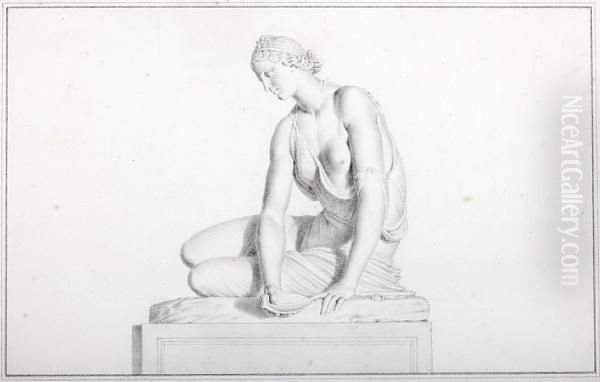 Study Of The Sculpture Of A Nymph With A Shell Oil Painting by Giovanni Domenico Campiglia