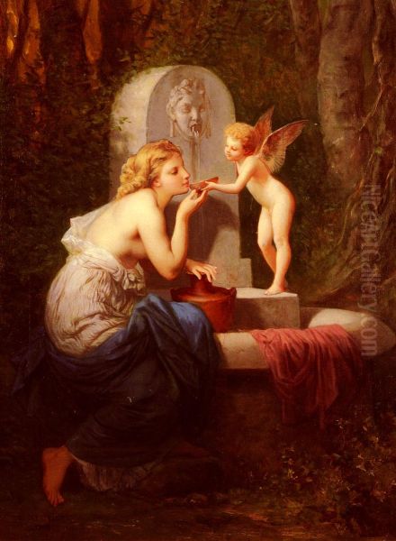 At The Fountain Oil Painting by Henri-Pierre Picou