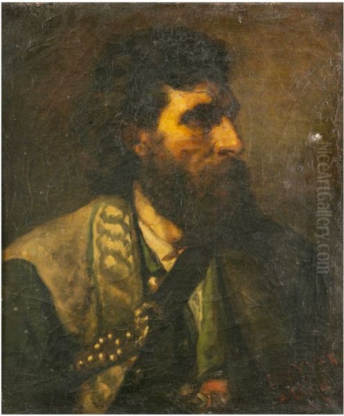 Portrait of a soldier Oil Painting by Alberic Duyver