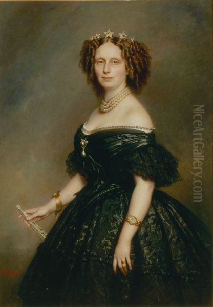 Portrait of Sophie of Wurttemberg (1818-1877), Queen of the Netherlands Oil Painting by Franz Xaver Winterhalter