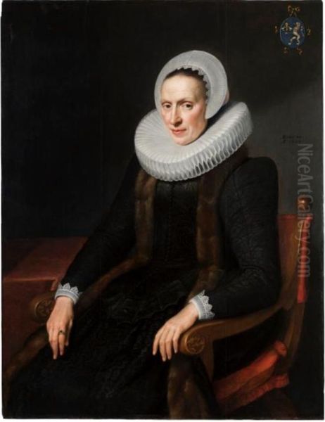 Portrait of Anna Ruychaver (1573-1649) Oil Painting by Michiel Jansz. van Mierevelt