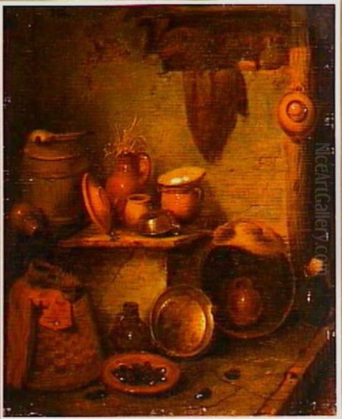 Interieur met boerderijstilleven Oil Painting by Pieter de Bloot