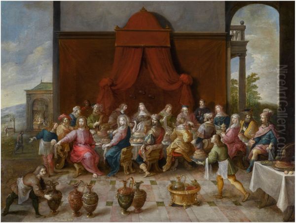 Christ orders six jars to be filled with water (John 2:1-11) Oil Painting by Frans Francken the Younger