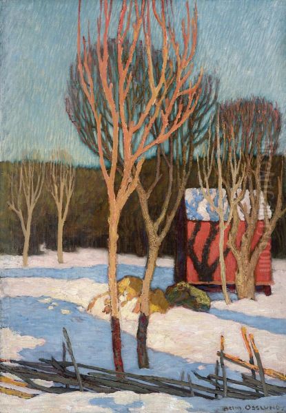 Winter Landscape, Sweden (Winterlandschap, Zweden) Oil Painting by Helmer Osslund