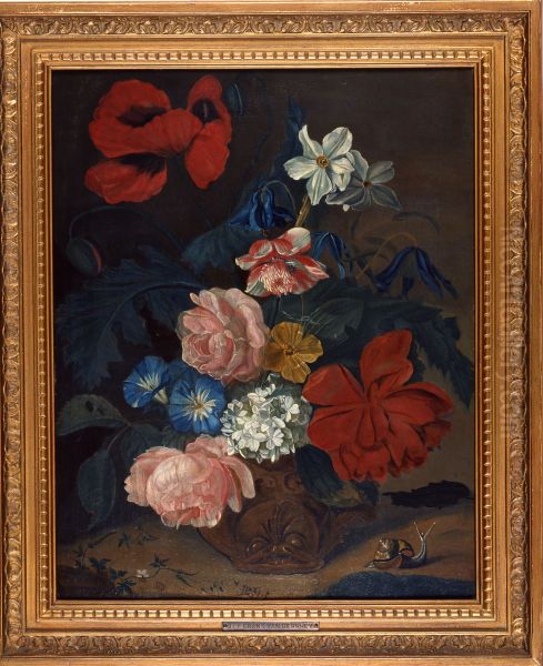 Flower piece Oil Painting by Johannes le Francq van Berkhey