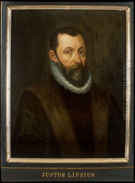 Portrait of Justus Lipsius, professor of History and Law in Leiden Oil Painting by Icones Leidenses